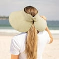 thumbnail image 4 of Sombrero De Paja Para Mujer Con Ala Ancha Enrollable, Protección Upf 50+, Visera Para El Sol, Verano, Ala Ancha Enrollable, Plegable, Playa, Paja Trenzada, Visera, Sombrero Para El Sol, 4 of 4