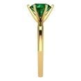 thumbnail image 3 of Clara Pucci 14K Yellow Gold 2ct Emerald Solitaire Ring for Women, 3 of 8