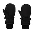 thumbnail image 2 of NAISIBABY Boys Girls Ski Mittens, Thermal Stretchy Cuff Waterpoof Kids Winter Outdoor Snow Gloves Black 2T, 2 of 4
