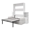 thumbnail image 5 of Mintazer Full Murphy Bed with Sofa & Storage Cabinets, Foldable Wall Platform Bed for Bedroom, Apartment, Guest Room, White, 5 of 15