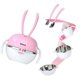 thumbnail image 1 of 5 in 1 Kids Dinnerware Set Cup, Spoon, Fork, 2x Bowls Portable Kids Lunch Box Tableware Set for Toddlers, Kids and Babies(rabbitpink, 1 of 4