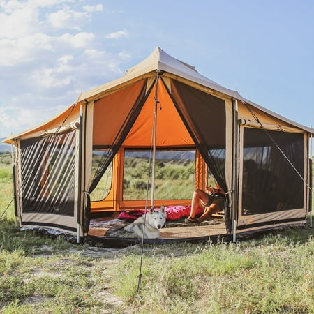 WHITEDUCK Altimus Spike Canvas Tent- w/Stove Jack Waterproof 4 Season Luxury Outdoor Camping and Glamping Yurt Tent 14 9 (4.5 M)