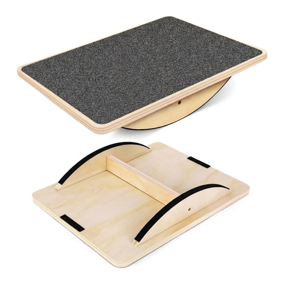 ZHANGJIA Balance Board Professional Wobble Board for Adults Anti-Slip 350LBS Balance Boards for Physical Therapy Standing Desk Core Strength Wooden Balance Board Rocker Board