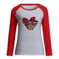 thumbnail image 2 of Prime Same Day Delivery Items Women Casual Raglan Long Sleeve Valentine Printing Shirt Pullover Tops Blouse, 2 of 5