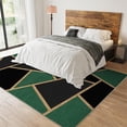 thumbnail image 3 of Black Green Geometry Area Rugs, Gold Stripes Luxury Carpet for Living Room, Washable Carpet Soft Non-slip Breathable Suitable for Bedroom Study Dining Room Office 3x4ft, 3 of 7