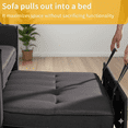 thumbnail image 7 of TiramisuBest 3 in 1 Sleeper Sofa Bed, 55'' Convertible Pull Out Couch with Side Pockets, Loveseat Sleeper Sofa with Adjustable Backrest for Living Room Bedroom Apartment (Dark Grey), 7 of 7