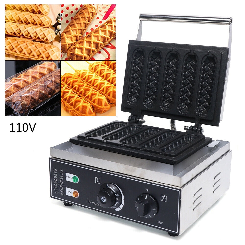 Commercial Waffle Maker Electric Non-Stick Sausage Hot Dog Machine For Kitchen 