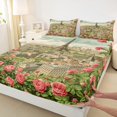 thumbnail image 3 of Manfei Teens Adults Eiffel Tower Twin Sheet Sets 3pcs,Romantic Valentine's Day Twin Fitted Sheet Microfiber,Chic Floral Rose Breathable Flat Sheet,Super Cozy Room Decor, 3 of 7