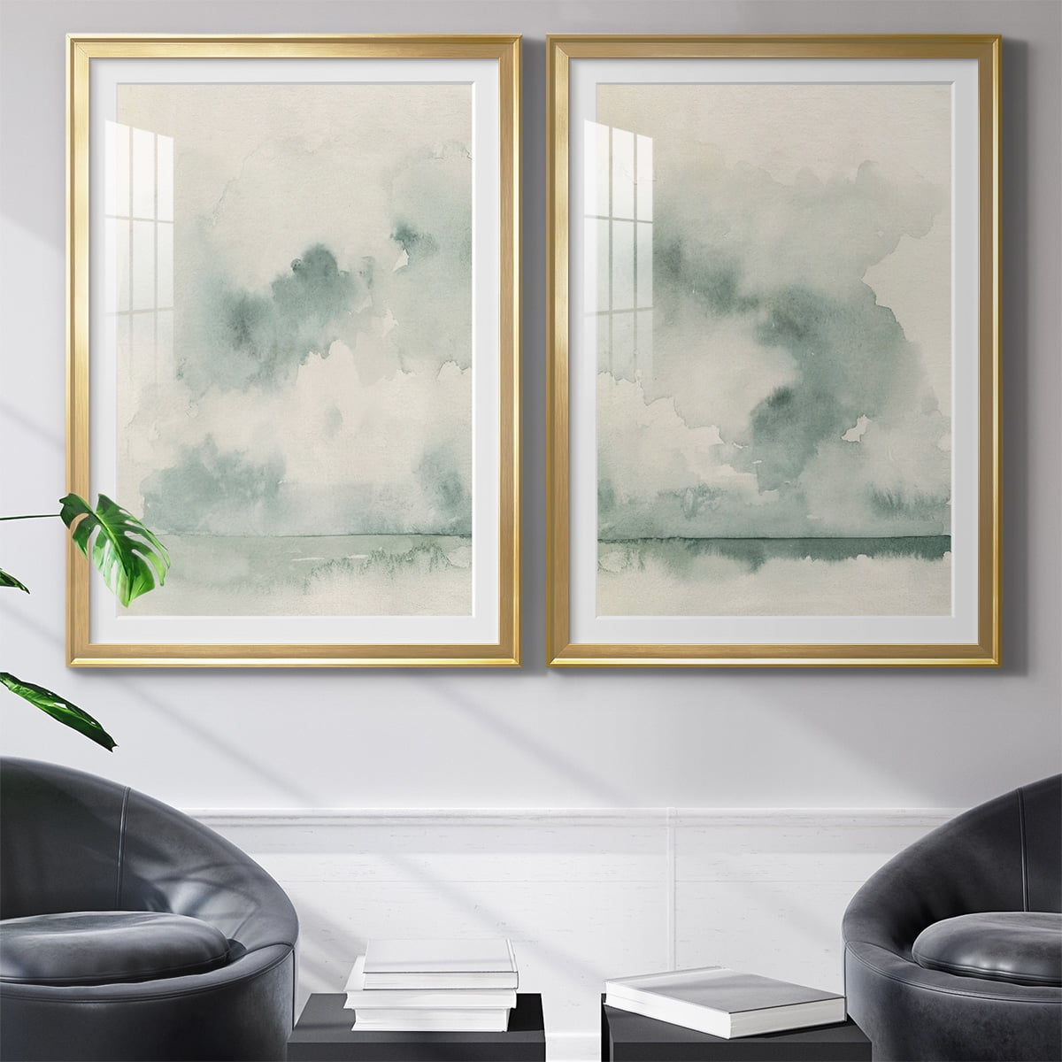 Wexford Home Ocean Impression I Premium Framed Print, 22.5" x 30.5" - Ready to Hang, Gold (Set of 2)