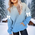 thumbnail image 4 of Hinvhai Bow Hoodie Girls Oversized Cute Tie Dyed Graphic Long Sleeve Sweatshirt Pullover Blue 160(160), 4 of 5