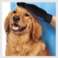thumbnail image 3 of Guante de aseo de mascotas de lujo Eliminar el pelo de las mascotas, la suciedad del pelaje y la caspa Diseño de cinco dedos Masaje suave Pet Pro DPGG-Blue-Black, 3 of 4