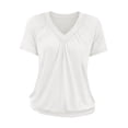 thumbnail image 6 of MEICHEN Womens Tops Short Sleeve V Neck T Shirts Summer Beach Vacation Clothes Casual Loose Ruched Blouse, 6 of 6
