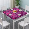 thumbnail image 3 of Pink and Black Of Leopard Print Square Fitted Tablecloth with Elastic Edge,Square Table Cover,Washable Elastic Table Cover for Home Kitchen Party Decor 34"x34", 3 of 6