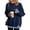 Navy, variant on Women's Crew Neck Sweatshirt Long Sleeve Oversized Cozy Fleece Pullover Casual Loose Fit Winter Fall Layered Detail Top