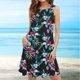 thumbnail image 2 of Vestido de Verano Casual de Mujer Impreso sin Mangas con Cuello en V Conjunto Superior, Imitación de Algodón Tirar Marco Suelto, 2 of 9