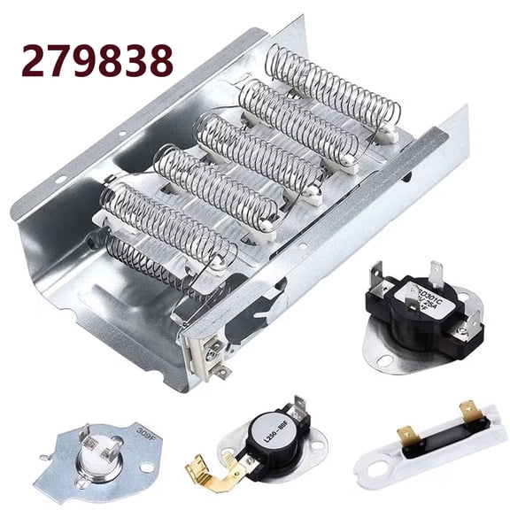 279838 Dryer Heating Element with Thermostat Thermal Fuse 279816 3392519 Replacement for Whirlpool Kenmore Maytag Amana Dryer Adapter