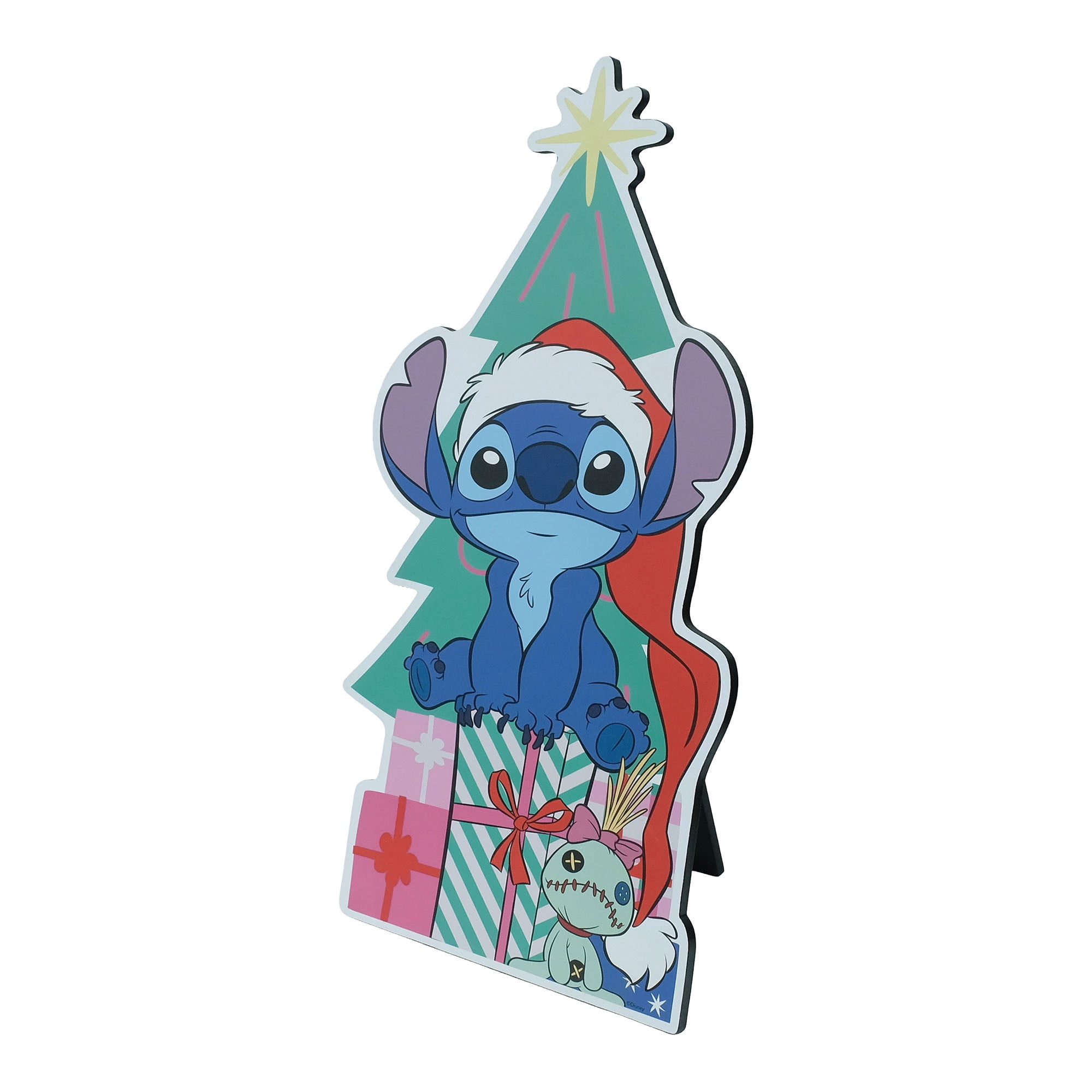 Disney Stitch Christmas MDF Greeter – 28 Inch Holiday Décor