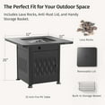 thumbnail image 3 of EAST OAK 32" 52000 BTU Propane Gas Fire Pit Table for Outside with Magnetic Lid Storage Basket & Lava Rocks CSA Certified for Patio, Jet Black, 3 of 9