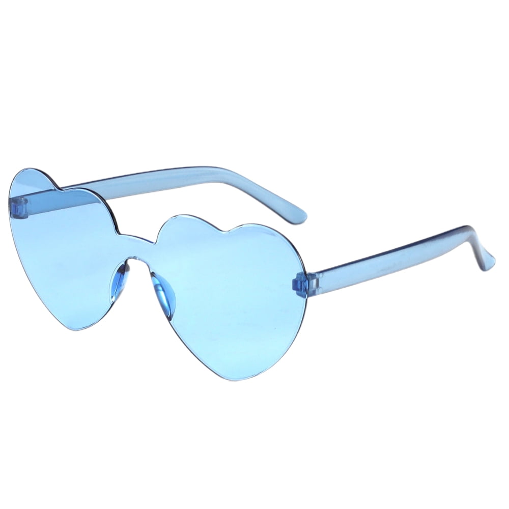 Heart Sunglasses for Women Colorful Heart Glasses Transparent Heart