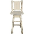 thumbnail image 5 of Montana Collection Barstool w/ Back & Swivel w/ Laser Engraved Bear Design, Clear Lacquer Finish, 5 of 8