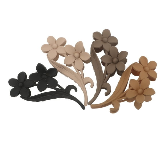 Homoyoyo 4Pcs Matte Finish Flower Hair Clips Vintage Style Claw Clips for Casual Formal Use