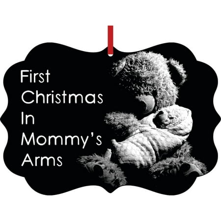 New Mom Ornament Ornament New Mom First Christmas in Mommy's Arms Elegant Aluminum SemiGloss Christmas Ornament Tree Decoration - Unique Modern Novelty Tree Décor Favors ()