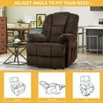 thumbnail image 3 of Dextrus Elderly Electric Lift Recliner, Single Sofa Chair with Remote Control, Extended Footrest, USB Ports, and Storage Pockets - Brown, 3 of 4