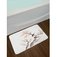 thumbnail image 2 of Art Bath Mat, Traditional Chinese Paint of Flowers Plum Blossom Birds on Tree Romance Print, Non-Slip Plush Mat Bathroom Kitchen Laundry Room Decor, 29.5 X 17.5 Inches, Pale Yellow Brown, Ambesonne, 2 of 2