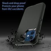 Petocase for iPhone 12/iPhone 12 Pro Case,Shockproof Rugged Full Body Protection Heavy Duty Dust/Drop Proof 3-Layer Cover Case for iPhone 12/iPhone 12 Pro Case 6.1 inch 2020,Black
