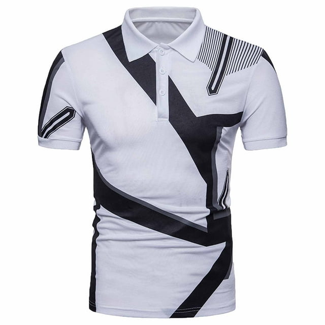 HKEJIAOI Chemises Habillées pour Hommes Manches Courtes Hommes Manches Courtes Imprimé Col Rabattu Chandail T-Shirt Blouse