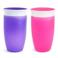 thumbnail image 1 of Munchkin Miracle 360 Taza para sorber, rosa/púrpura, 10 oz, 2 cuentas, 1 of 3