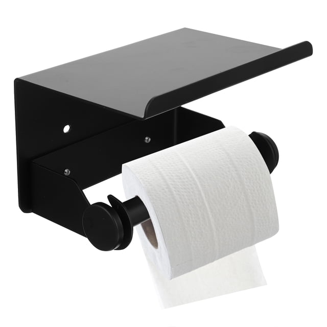 Portarrollos de papel higiénico de acero inoxidable con estante para baño