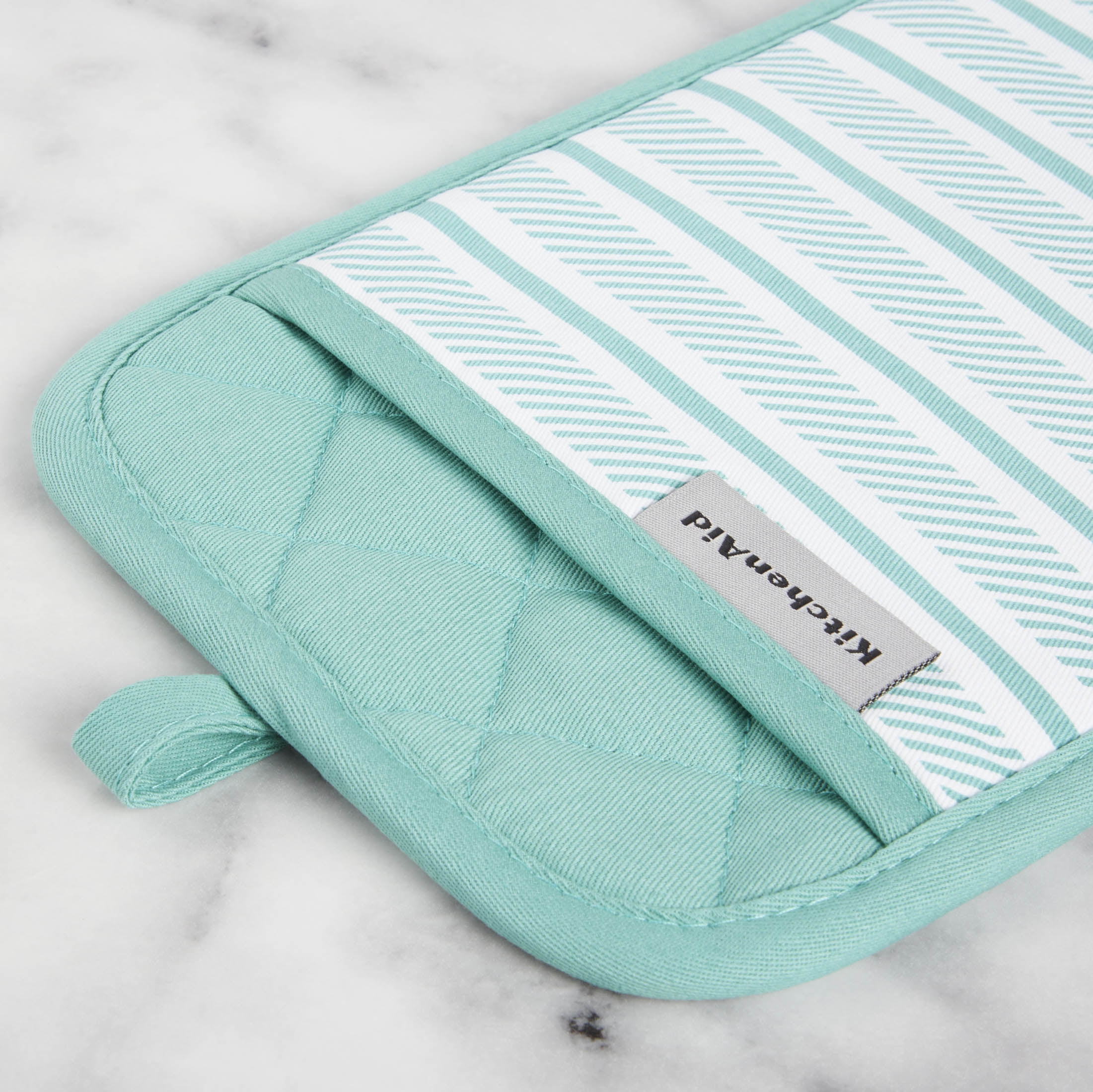 KitchenAid Albany Pot Holder 2-Pack Set, Aqua Sky, 7"x10"