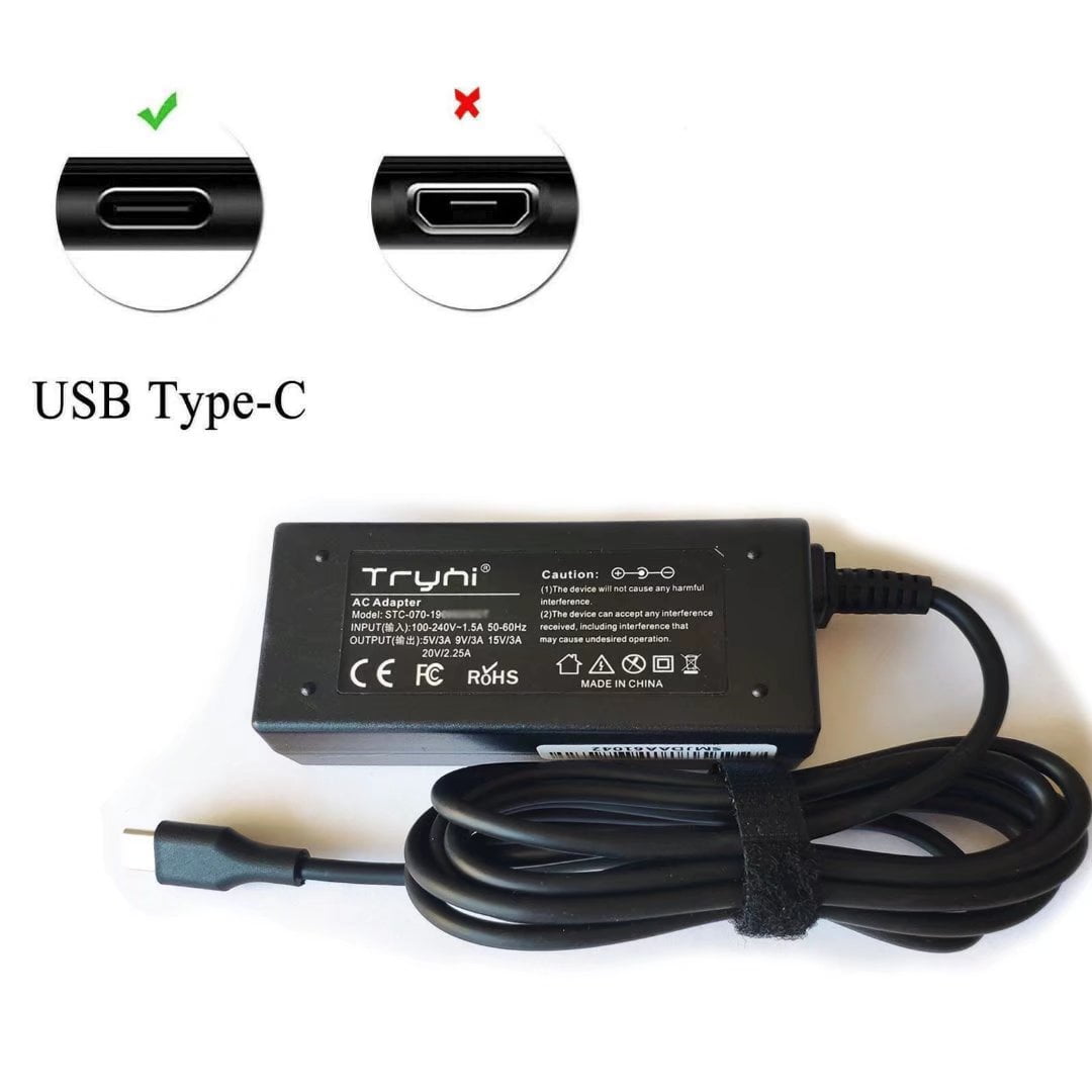 Laptop Charger AC Power Adapter for Samsung Chromebook Pro XE510C25-K01US XE510C24-K01US Plus XE513C24-K01US XE521QAB-K01US LTE XE525QBB-K01US XE521QAB-K02US USB-C Type-C Power Cord Supply New