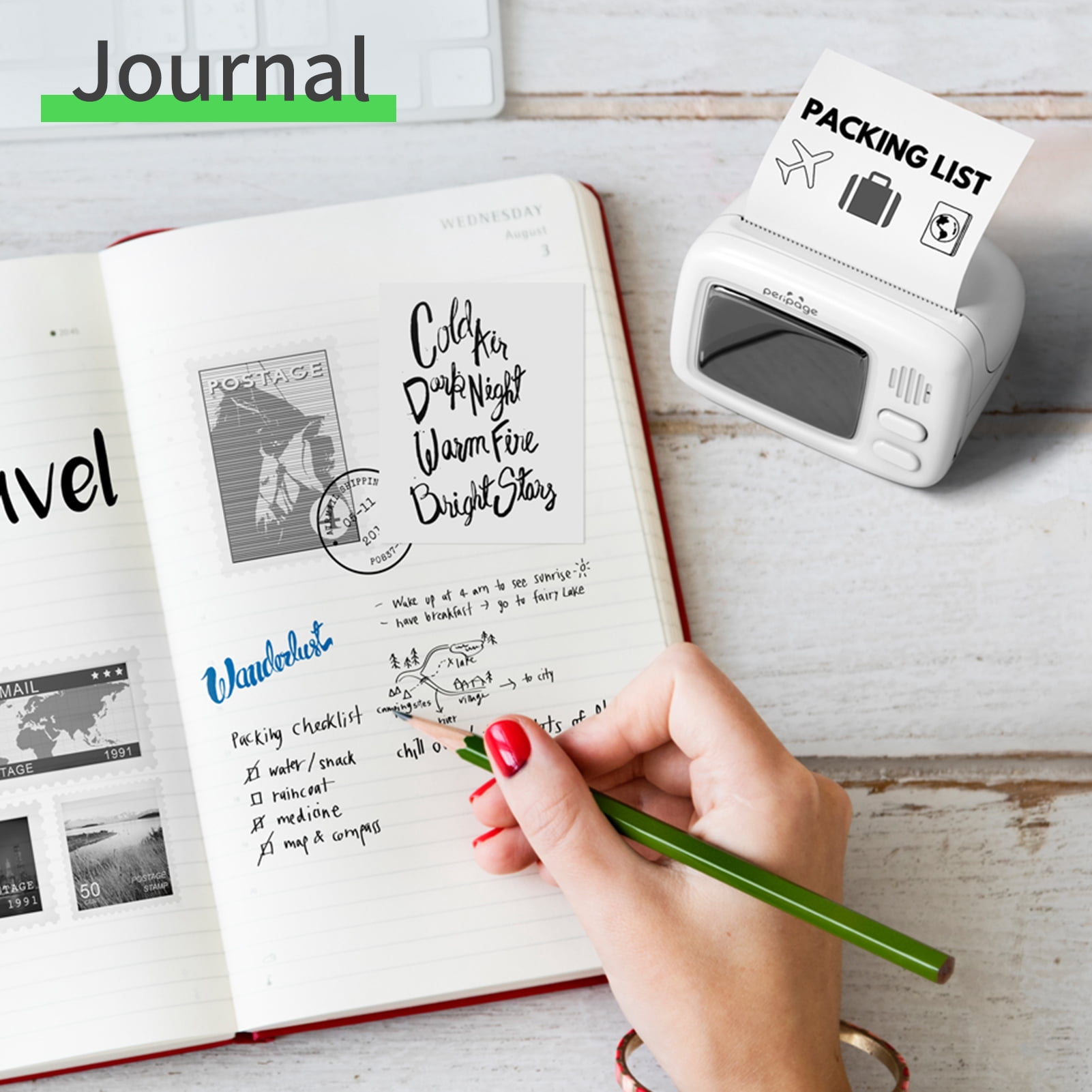 Label printer,Journal Receipt With In One Bt Diy Date Icture Adhesive Diy Date Thermal Printer Pocket Bt Adhesive Diy All In One Receipt With 1pcs Label Maker Roll Compatible With Eryue Hxber