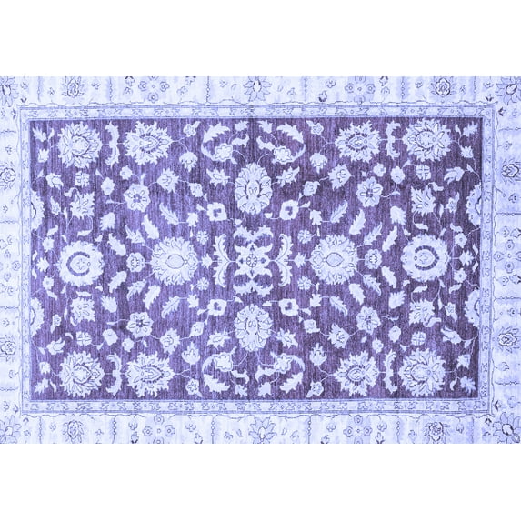Ahgly Company Indoor Rectangle Oriental Blue Traditional Area Rugs, 7' x 9'
