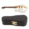thumbnail image 1 of Guitar Brooch Pin White Hollow Stylish Style Wood Velvet Case Decorative with Safety Clasp Mini Instruments Model, 1 of 14