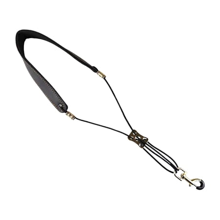 Saxophone Strap Harness Metal Swivel Snap Hook PU Leather for Clarinet Oboes Black