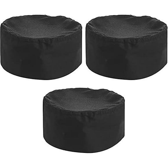 3 Pices Chapeau Toque De Chef Hat Cuisine Service Alimentaire Chapeau Avec Elastique Taille Unique Noir