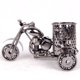thumbnail image 3 of Pluma de hierro de metal para motocicleta creativa, soporte para lápices de almacenamiento de escritorio, organizador de brochas, decoración, negro Feliz Sencillez, 3 of 5