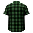 thumbnail image 6 of Kojanyu Men's Casual Plaid Hooded Half Button Pocket Short Sleeve Pullover Shirt – Polyester Cotton Blend Fashion Top for Daily Wear S-3XL, 6 of 6