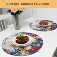 thumbnail image 5 of Independence Day Gnomes Round 13 Inch Placemats Set of 2, Red Blue Floral Gray Wood HeatResistant Non Slip Place Mats for Dining Table, Wipeable Braided Kitchen Table Mats for Housewarming, 5 of 9