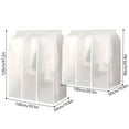 thumbnail image 2 of PULLIMORE 2PCS Hanging Garment Clothes Bag Organizer Storage Cover Dust-Proof Clothes Cover for Suit Coats Jackets Dress Closet Storage, 2 of 11