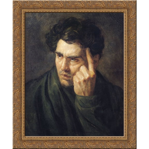 Portrait of Lord Byron 24x20 Gold Ornate Wood Framed Canvas Art by Theodore Gericault