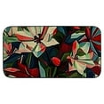 Floral Door Mat Geometric Bottle Designs Red Blue Rubber Non Slip Floor