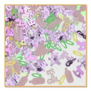 Beistle Pack of 6 Multicolor "It's A Girl" Baby Shower Confetti Bags 0.5 oz.