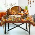 thumbnail image 3 of Square Thanksgiving Tablecloth 60×60 Inch, Fall Tablecloths Thanksgiving Pumpkin Turkey Washable Table Cover, Autumn Decoration Table Cloths Decor for Party Picnic Dinner, 3 of 6