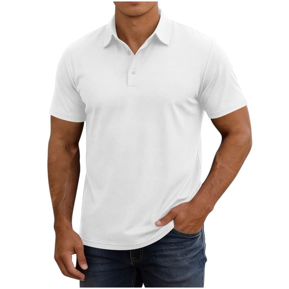 cfhntfmh Men's Golf Shirts Short Sleeve Performance Quick Dry Breathable Work Business Casual Shirts Summer Collared Tshirt