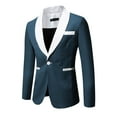 thumbnail image 3 of Nmnitkp Blazer Slim Fit Tuxedo Suits Jacket Classic Style Suits for Men Shawl Collar Solid Jacket Wedding Dinner Prom One Button Blazer Jacket, 3 of 4