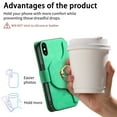thumbnail image 6 of 2 in 1 Wallet Case for Apple iPhone XS Max, Detachable Magnetic Back Cover Cards Slots Zipper Pocket Ring Holder Magnetic Closure Protective Drop Proof Case Cover for Women Men,Green, 6 of 11